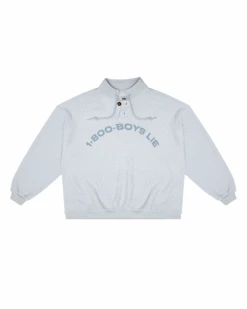 BOYS LIE X Blue 1-800 Reunion Henley Crewneck -Boys Lie 407A2464