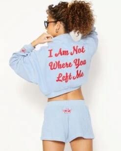 BOYS LIE X I Am Not Where You Left Me V2 Henley Cropped Crewneck