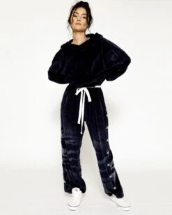 BOYS LIE X Velour Hoodie Crop