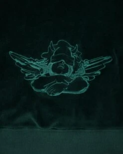 BOYS LIE X Green Velour Cropped Hoodie -Boys Lie 4O7A1658rcopy