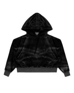 BOYS LIE X Black Velour Cropped Hoodie -Boys Lie 4O7A1774rxsccopy