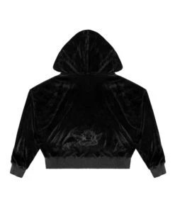 BOYS LIE X Black Velour Cropped Hoodie -Boys Lie 4O7A1780rxsccopy