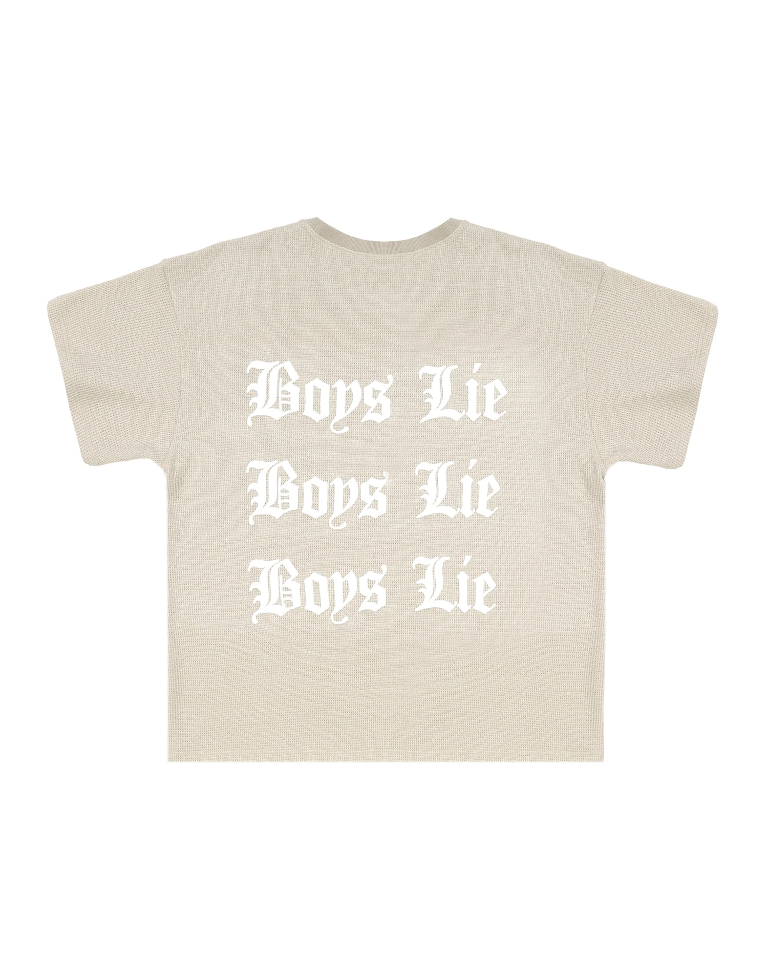BOYS LIE X Tan Straight Flush Boyfriend Thermal Tee 9 BOYS LIE X Tan Straight Flush Boyfriend Thermal Tee - Image 7