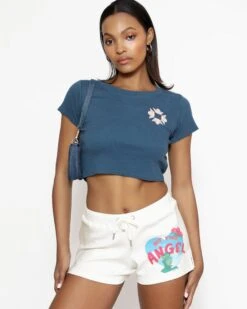 BOYS LIE X Sorry Siren Cream Ribbed Shorts -Boys Lie 4O7A8048bcopy