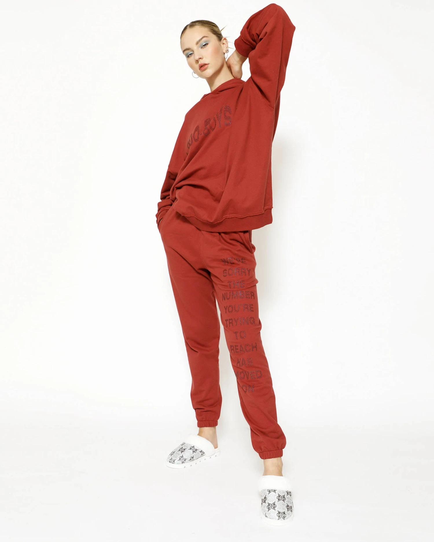 BOYS LIE X Red 1-800 Remix Sweatpants 5 BOYS LIE X Red 1-800 Remix Sweatpants - Image 3