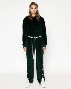 BOYS LIE X Green Oh Snap Velour Pants -Boys Lie 4O7A9413rcopy