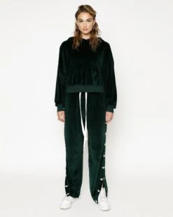 BOYS LIE X Green Velour Cropped Hoodie -Boys Lie 4O7A9419rcopy