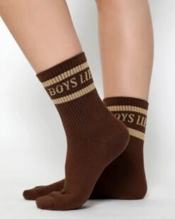 BOYS LIE X Neutral Pack Socks - Set Of 5 -Boys Lie Brown Yellow2copy