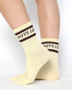 BOYS LIE X Neutral Pack Socks - Set Of 5 -Boys Lie Yellow Brown2copy