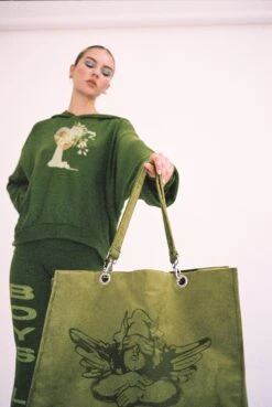 BOYS LIE X Olive Velour Tote -Boys Lie aime076 161copy