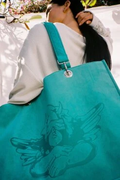 BOYS LIE X Turquoise Velour Tote -Boys Lie aime076 299copy