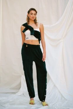 BOYS LIE X Green Oh Snap Velour Pants -Boys Lie aimee541009007 133 copy