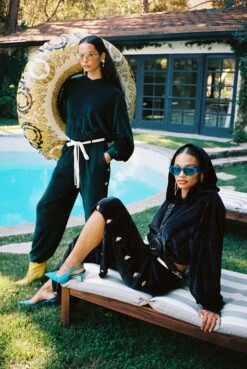 BOYS LIE X Black Velour Cropped Hoodie -Boys Lie aimee750008246 413 copy